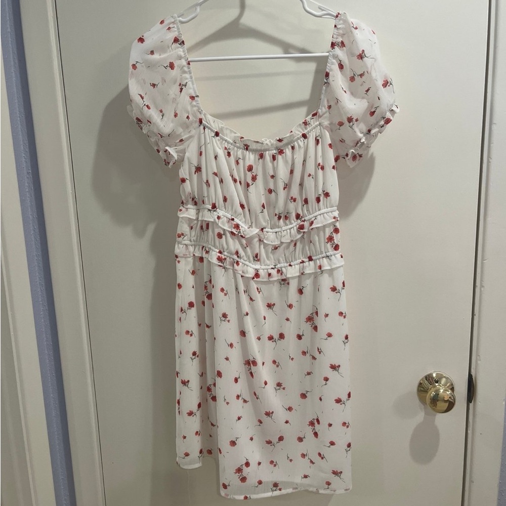 Francesca’s Floral White Dress